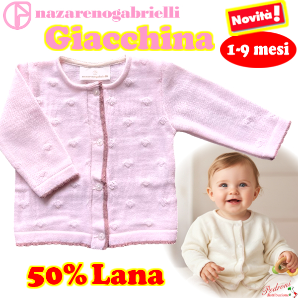 * GIACCHINA * NEONATA Lana NG743/5 Rosa/R.Antico 1-9 Mesi