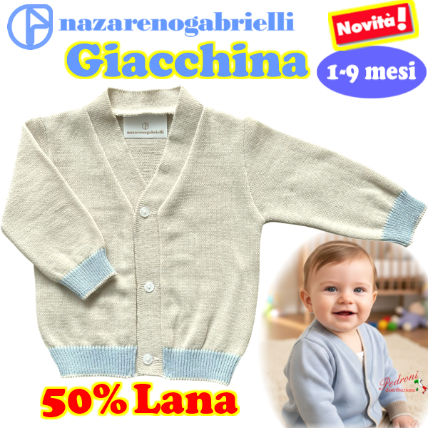 * GIACCHINA * NEONATO Lana NG743/2 Tortora/C.Scuro/Tort 1-9 Mesi
