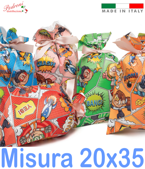 BUSTA per CONFEZIONI REGALO Art.SUPERKIDS Cm.20x35