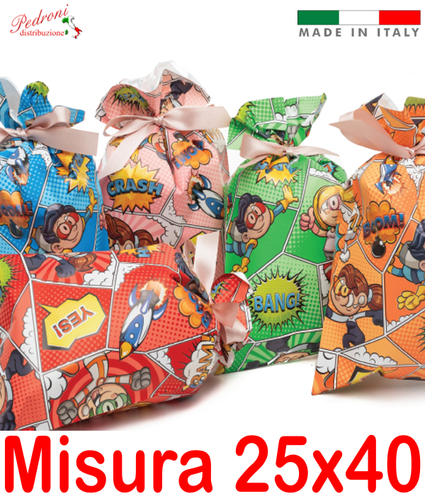 BUSTA per CONFEZIONI REGALO Art.SUPERKIDS Cm.25x40