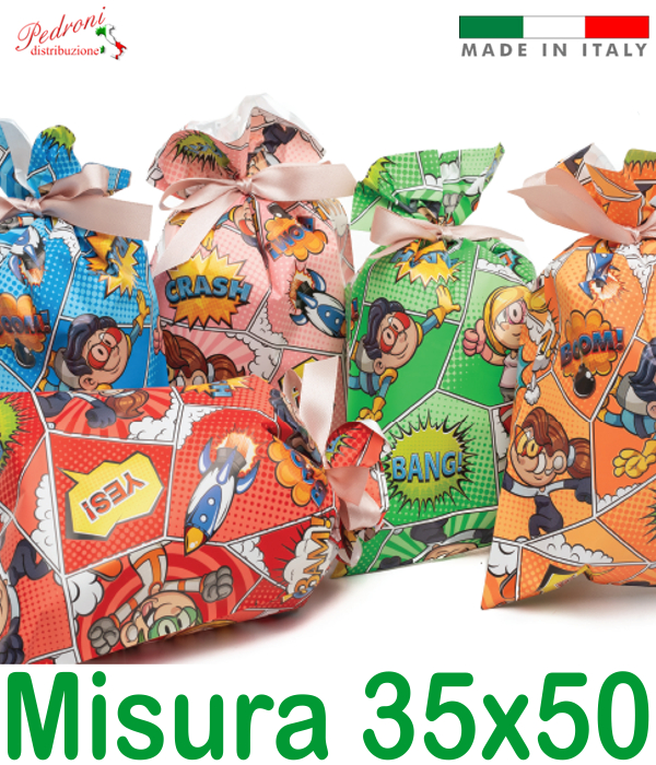 BUSTA per CONFEZIONI REGALO art.SUPERKIDS Cm.35x50