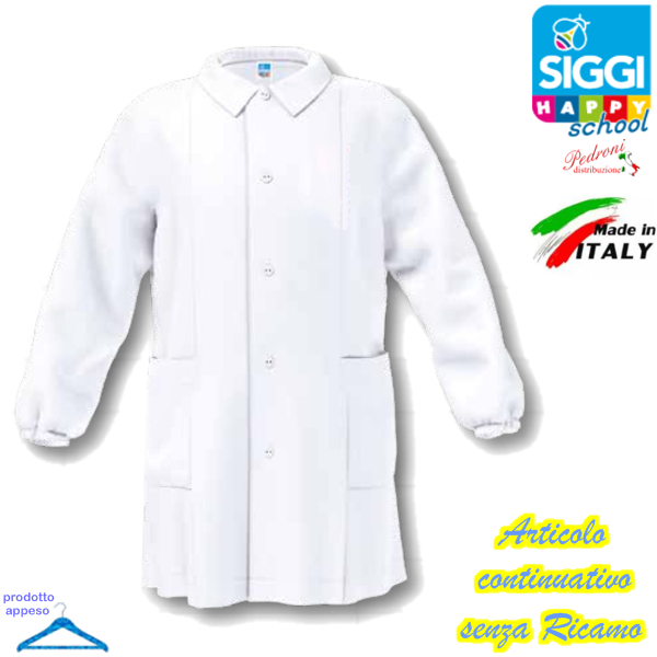 SIGGI Grembiule ASILO bambino 37GR1962 Bianco Tg.60 Cm.110