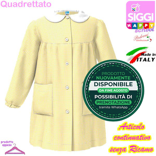 SIGGI Grembiule ASILO bambina 37GR2887 Bian/Giallo Tg.55 Cm.104