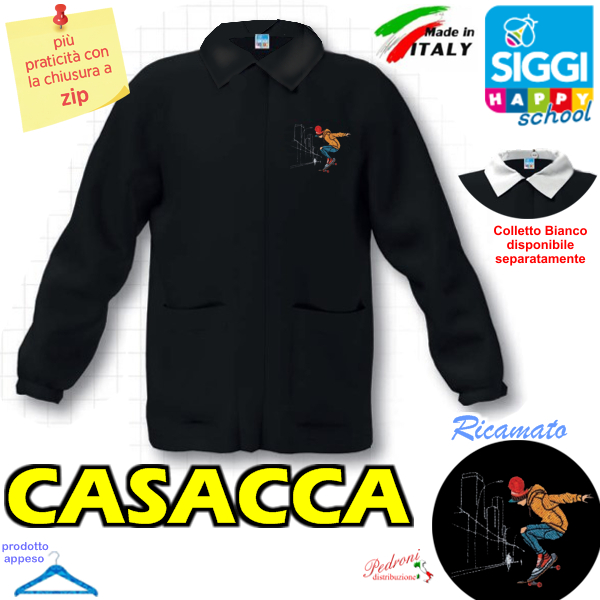 SIGGI CASACCA SCUOLA bambino 47CS1897 NERO Tg.100 Cm.158