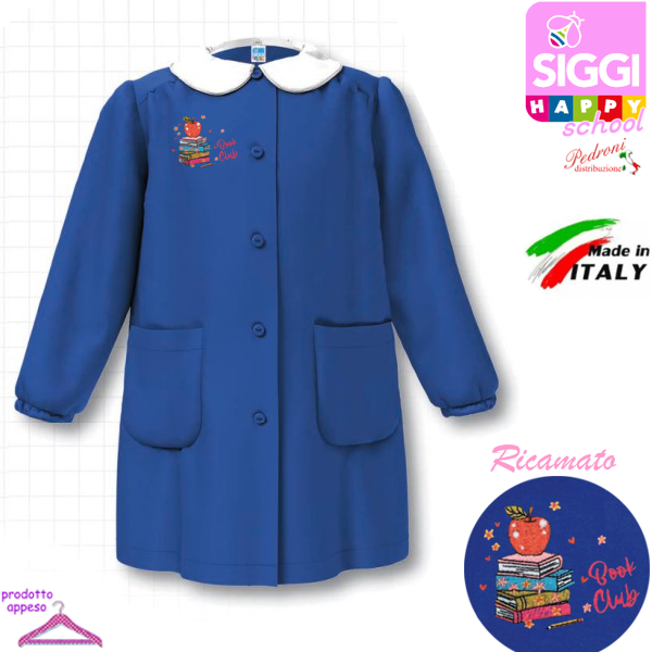 SIGGI Grembiule SCUOLA bambina 33GR4365 BLUETTE Tg.90 Cm.146
