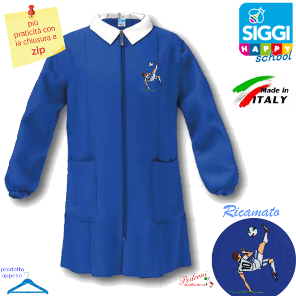 SIGGI GREMBIULE SCUOLA bambino 33GR4398 BLUETTE Tg.95 Cm.152