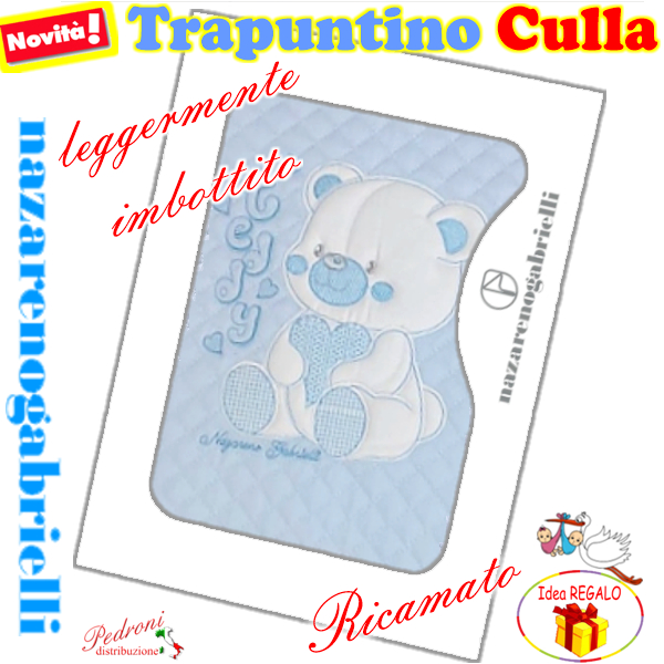 Trapuntino CULLA RICAMATO art.NG-433 Cielo