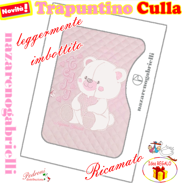 Trapuntino CULLA RICAMATO art.NG-433 Rosa