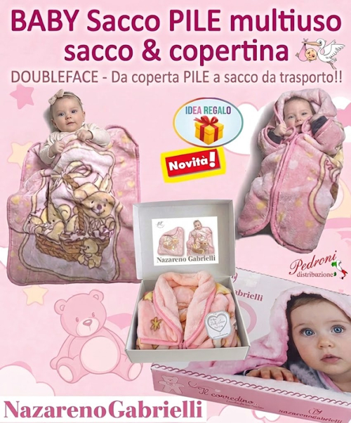 *NOVITA'* Baby sacco MULTIUSO NazarenoGabrielli NG30165 ROSA