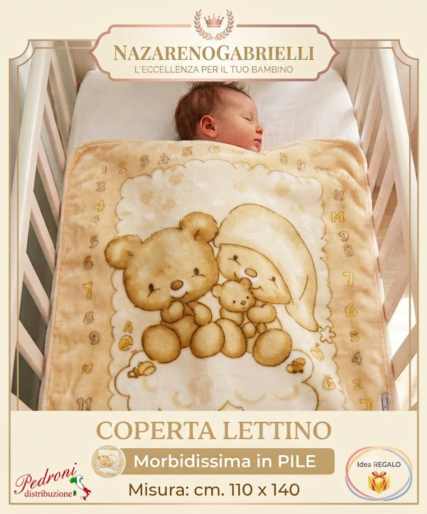 COPERTA Pile LETTINO " MULTIUSO " NG-40165 Panna Dis.4