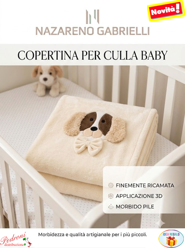 Copertina CULLA pile "RICAMATA DOG" NG-443 PANNA dis.1