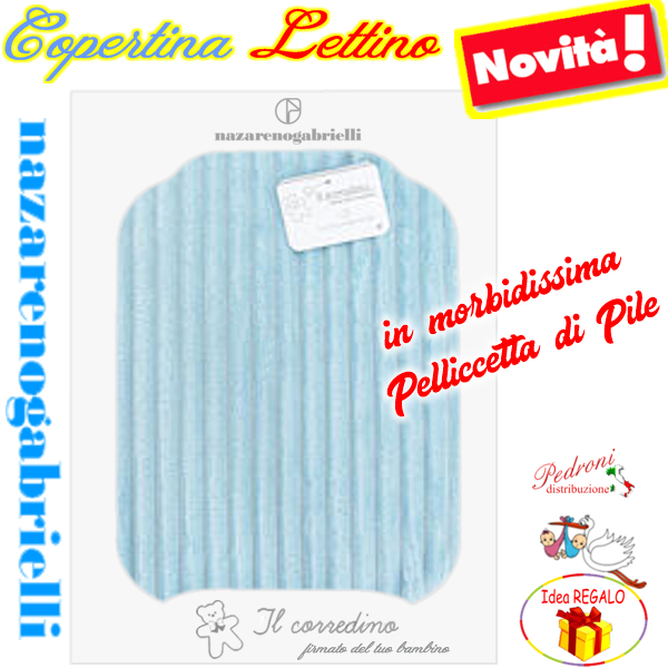 Copertina LETTINO "Pelliccetta di Pile" a coste NG-541 CIELO