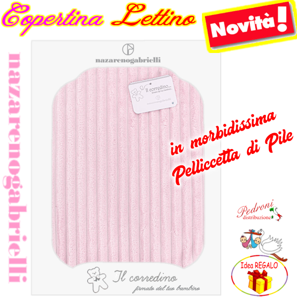 Copertina LETTINO "Pelliccetta di Pile" a coste NG-541 ROSA