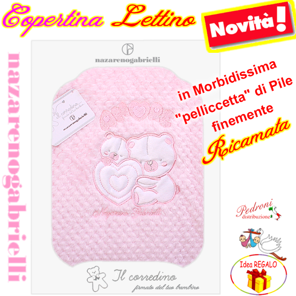 Copertina LETTINO "Pelliccetta di Pile" NG-549 ROSA Dis.3