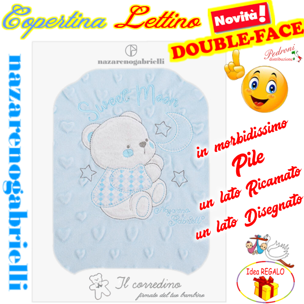 Copertina LETTINO Pile "DOUBLE-FACE" NG-552 CIELO
