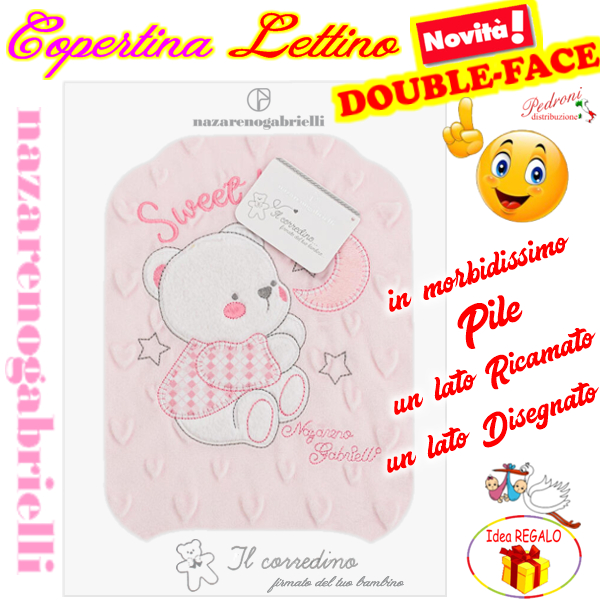 Copertina LETTINO Pile "DOUBLE-FACE" NG-552 ROSA