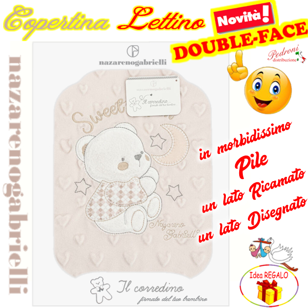 Copertina LETTINO Pile "DOUBLE-FACE" NG-552 TORTORA