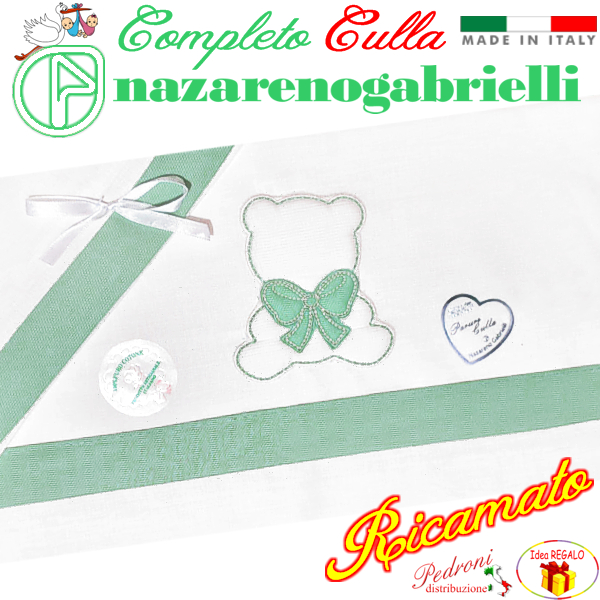 NAZARENO Completo CULLA ricamato NG91.30 Bianco/Verde