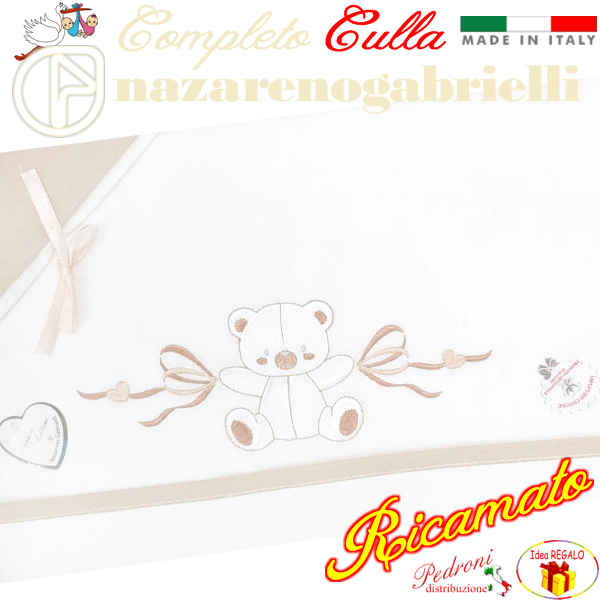NAZARENO Completo CULLA ricamato NG91.31 Bianco/Sabbia