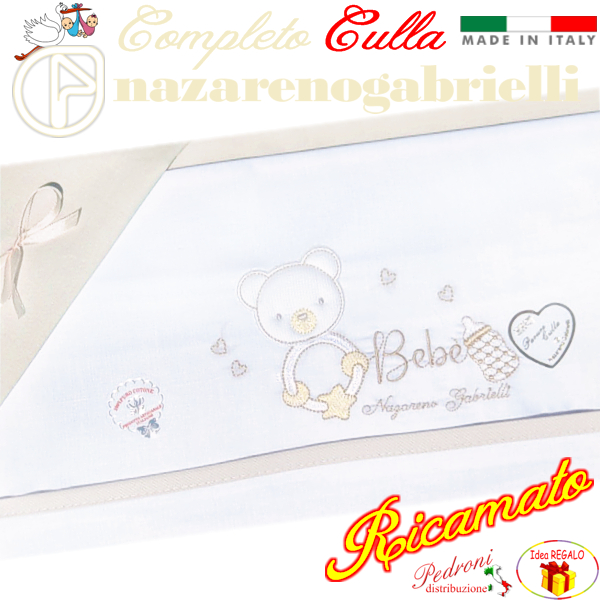 NAZARENO Completo CULLA ricamato NG91.32 Bianco/Sabbia