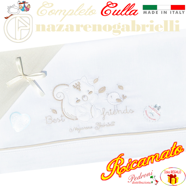 NAZARENO Completo CULLA ricamato NG91.39 Bianco/Sabbia