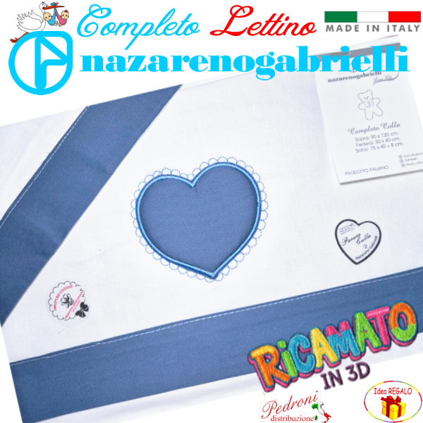 NAZARENO Completo LETTINO ricamato NG104 Bianco/Zucchero