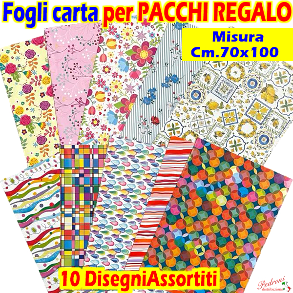 FOGLI per PACCHI REGALO FANTASIA art.G3 CLASSIC misura 70x100