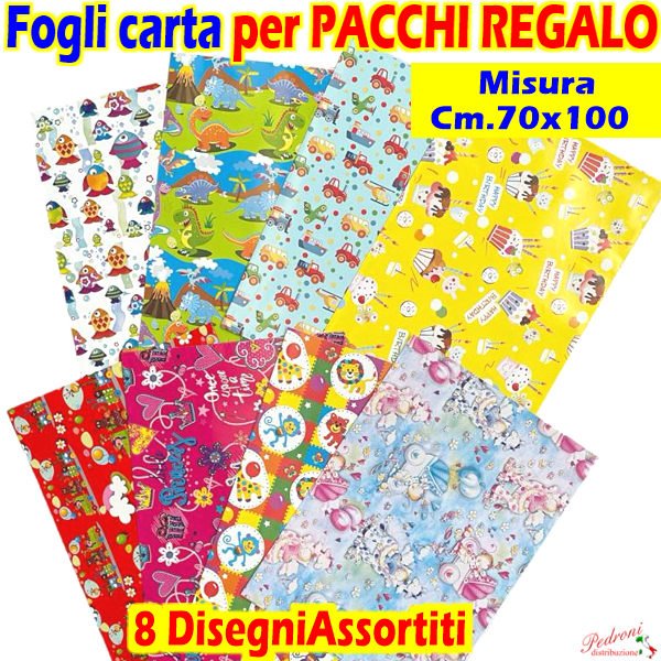 FOGLI per PACCHI REGALO FANTASIA art.G7 YOUNG misura 70x100