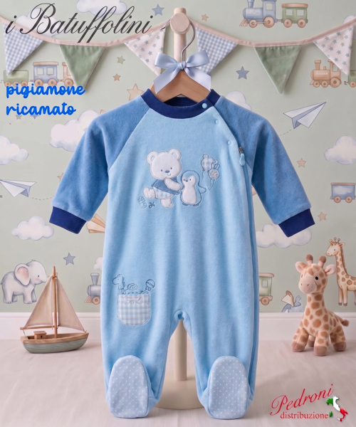 BATUFFOLINI PIGIAMONE neonato " FELPATO " B550/3M Cielo/Azzurro 24 MESI BATUFFOLINI PIGIAMONE neonato " FELPATO " B550/3M Cielo/Azzurro 24 MESI