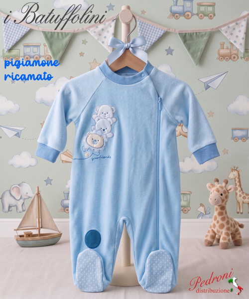 BATUFFOLINI PIGIAMONE neonato " FELPATO " B550/1M Azzurro/Cielo 24 MESI BATUFFOLINI PIGIAMONE neonato " FELPATO " B550/1M Azzurro/Cielo 24 MESI
