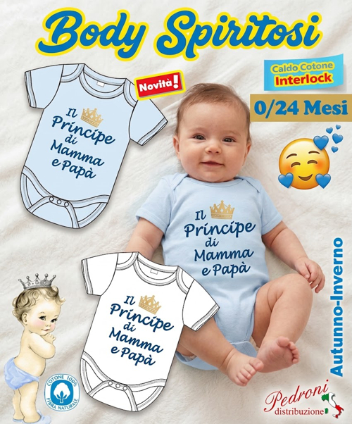 *PRINCIPINO* Body M/M CALDO COTONE Interlock 0/24 mesi XNO-132