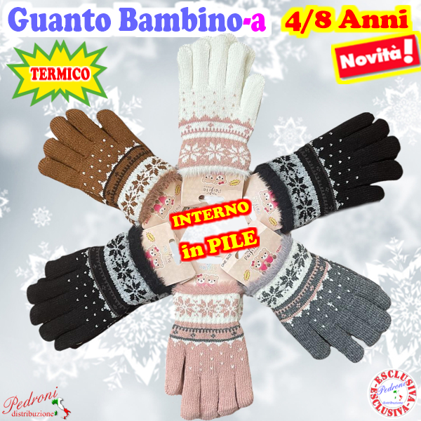 * NOVITA' * Guanto bambino/a "NORVEGESE" 4/8 Anni art.D485