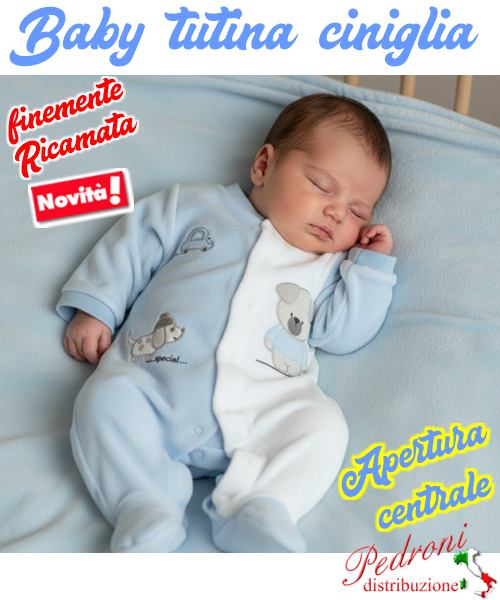 * STOCK CINIGLIA * Tutina Baby XNO-107 0/12 Mesi CIELO