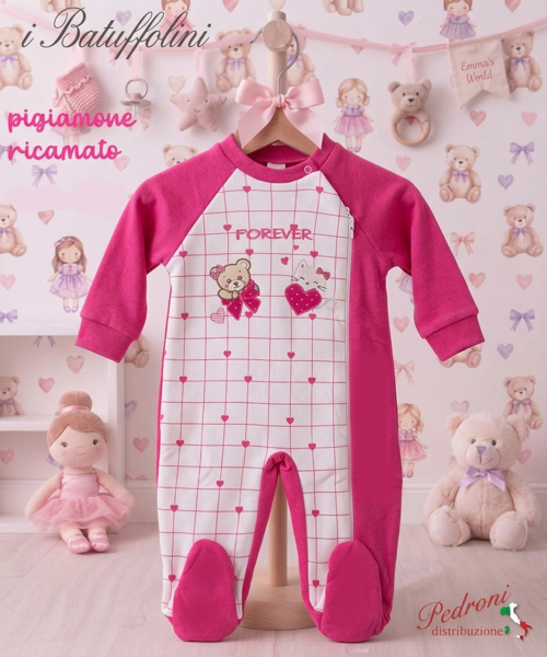 MISS BELLINA PIGIAMONE neonata " FELPATO " XNA-761 Fucsia 18/24 MESI MISS BELLINA PIGIAMONE neonata " FELPATO " XNA-761 Fucsia 18/24 MESI